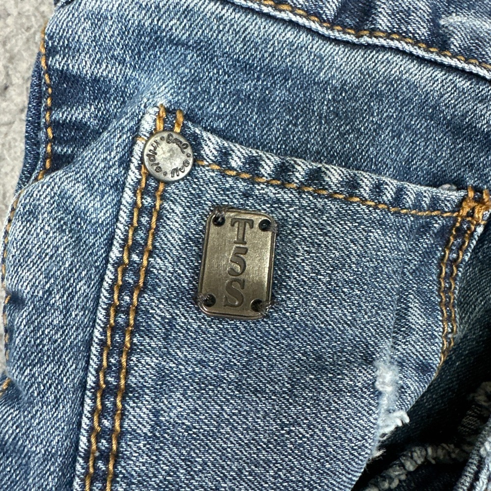 Triple Five Soul Shorts Men 32x13 Blue Medium Wash Jorts Denim Jean 555 Soul Y2K - Picture 4 of 15